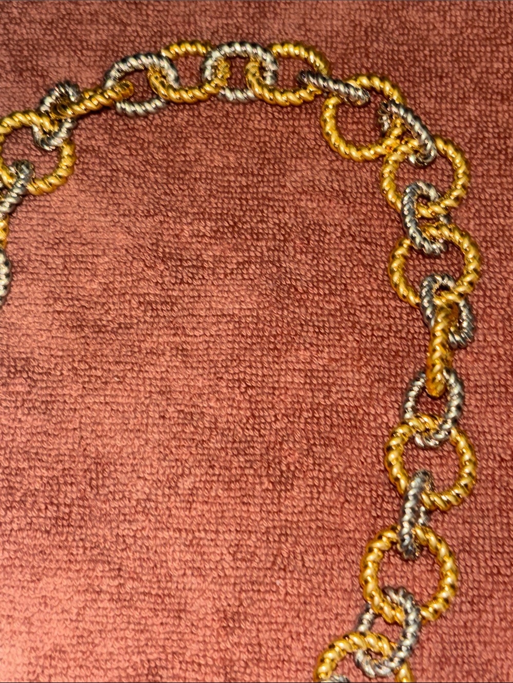 Tory Burch Two-Tone Rope-Link Logo Necklace in Gold and Silver - Picture 4 of 5